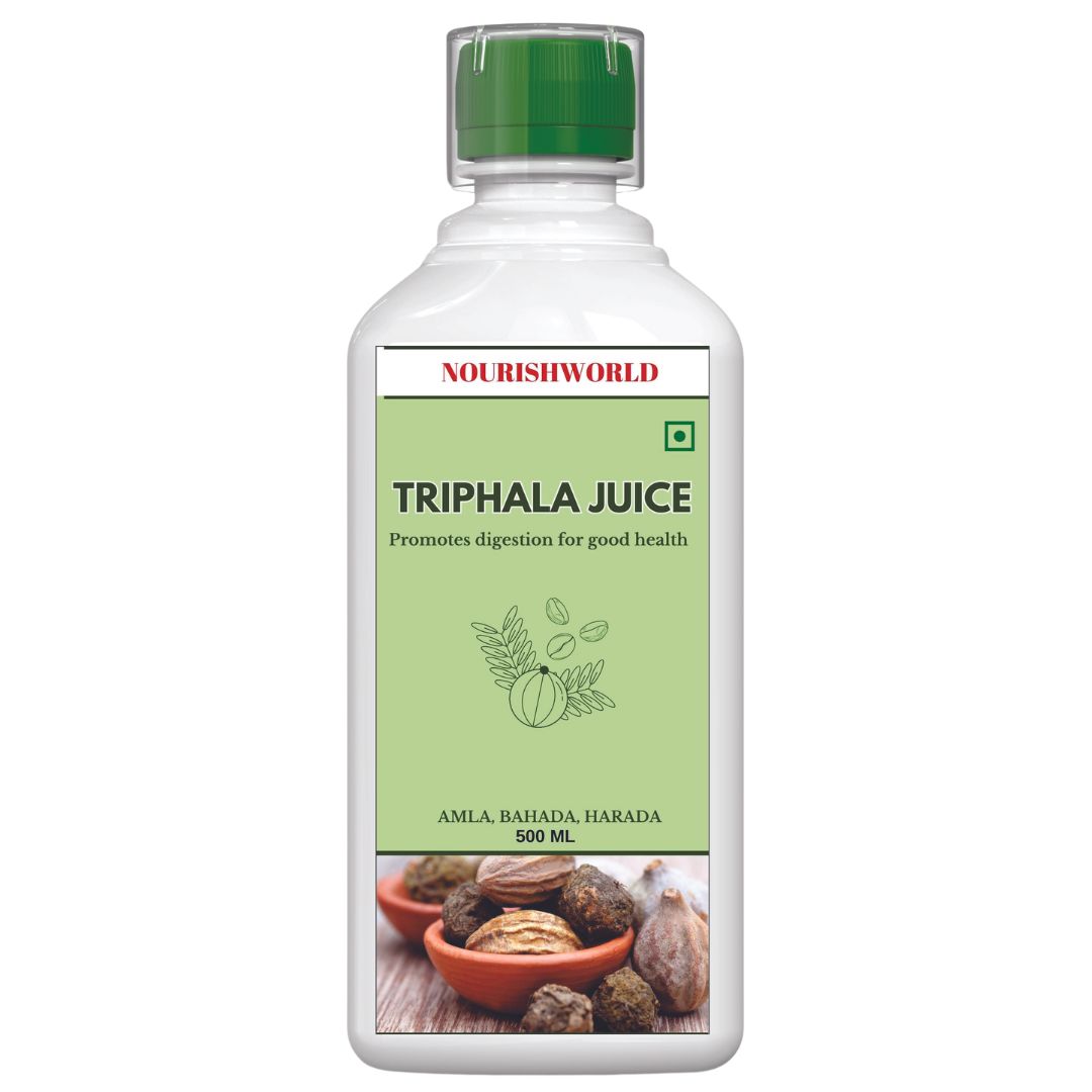 NOURISHWORLD | Triphala Juice 500ml | 100% Ayurvedic | Relieves Constipation & Improves Digestion | No Added Sugar