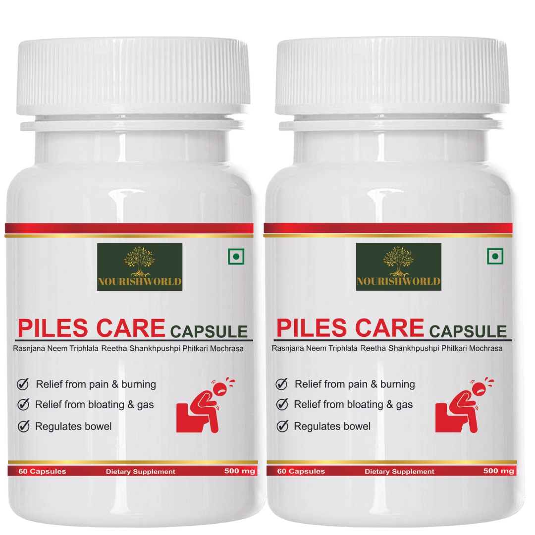 NOURISHWORLD | Piles Matrix Vein Restore Ayurvedic Supplement To Heal Ruptured Veins&Guide With Researched Diet Help Stop Bleeding ,Relieve Pain & Itching. Pack of 2