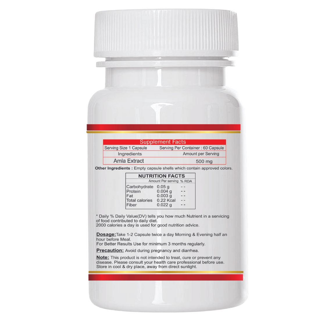 NOURISHWORLD | Amla Capsules - Health Booster | Rich in Antioxidants | Provides Protection against Infections | Pure herbs