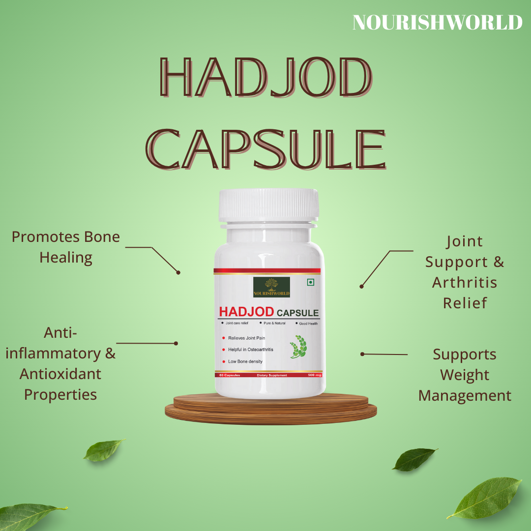 NOURISHWORLD | Hadjod Capsules For Joint Care, Bone Health & Fracture Healing,hadjod tablet,hadjod tablet ayurvedic