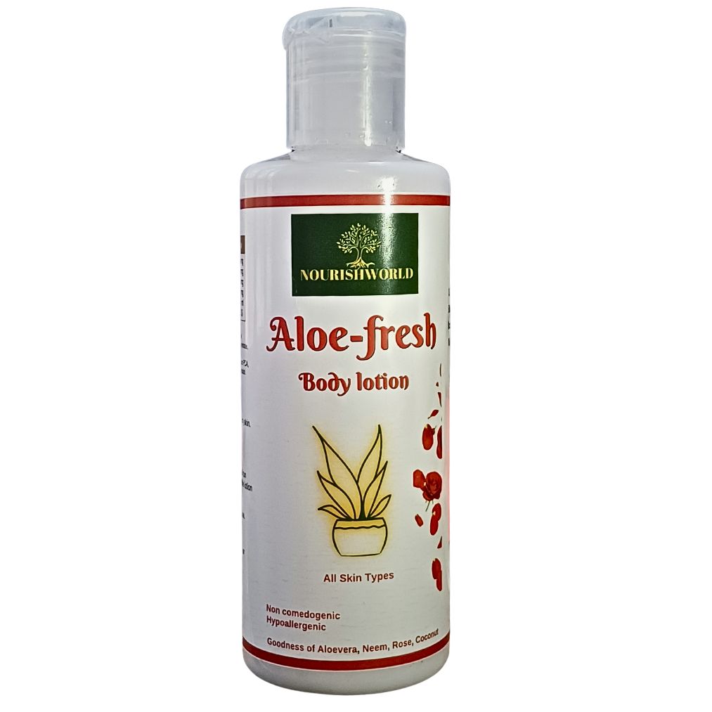 NOURISHWORLD | Aloe Fresh Hydrating Body Lotion Daily Skin Moisturizer for Dry Skin | Lotion for Non-Greasy