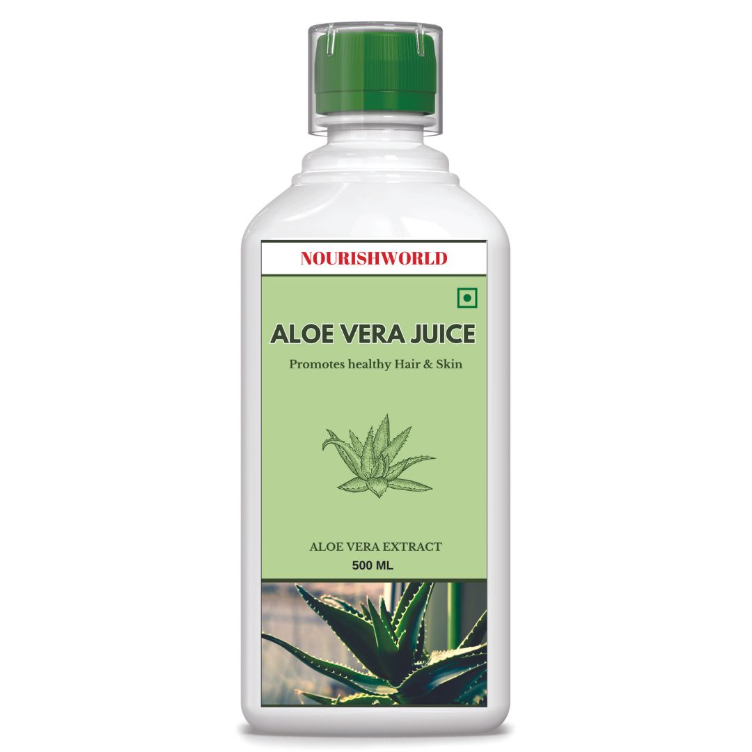NOURISHWORLD | Aloe Vera Juice Rejuvenates Skin and Hair | Natural Juice for Skin Care | No Added Sugar