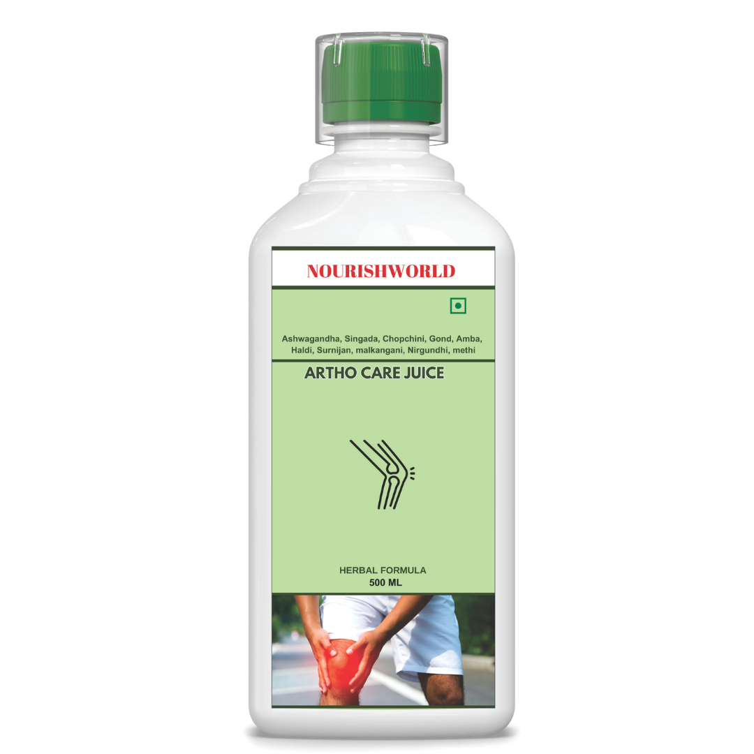 NOURISHWORLD | Joint Pain Care Juice - 500 ml | Natural Pain Reliever |9 Powerful Herbs like Rasana, Kutaki, Daru Haridra Ashwagandha Strengthens the muscle | Sugar free Juice
