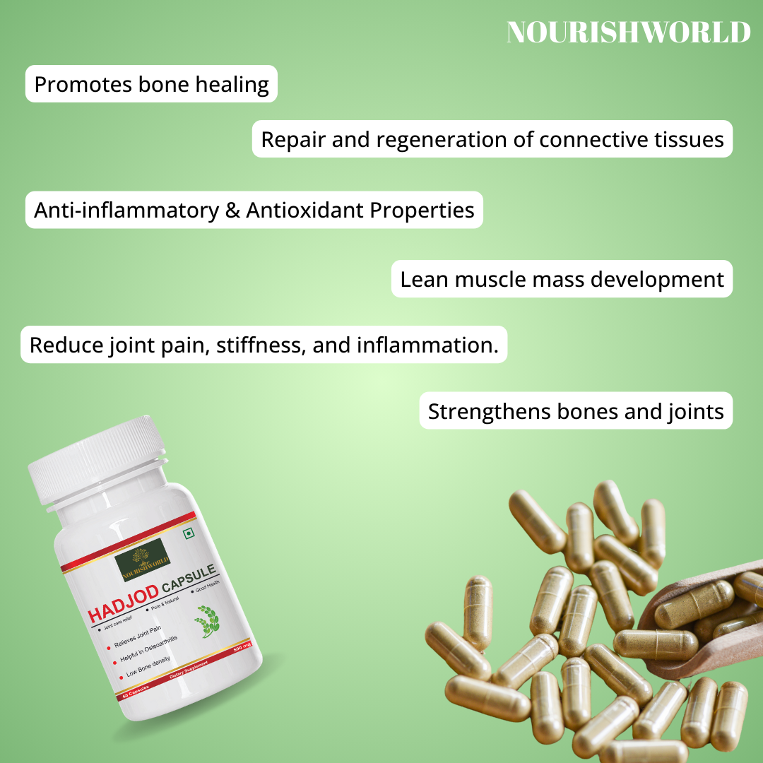 NOURISHWORLD | Hadjod Capsules For Joint Care, Bone Health & Fracture Healing,hadjod tablet,hadjod tablet ayurvedic