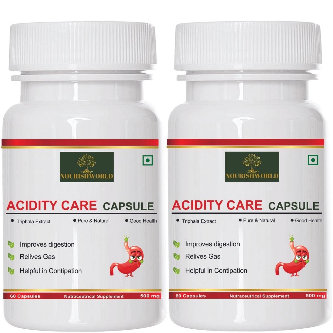 NOURISHWORLD | Ayurvedic Supplement for relief constipation, Natural herbs to Improve better disgetion, relief from Acidity, Constipation and Gas| 60Capsule (Combo Pack)