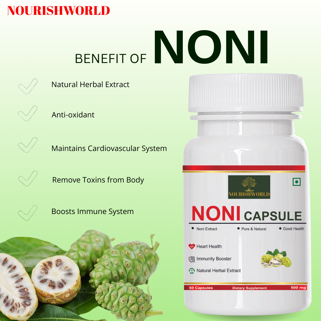 NOURISHWORLD INC | Noni Fruit Capsule Best Immune Booster - Full of Antioxidants - Pure Noni Fruit Capsule 500mg (Combo Pack)