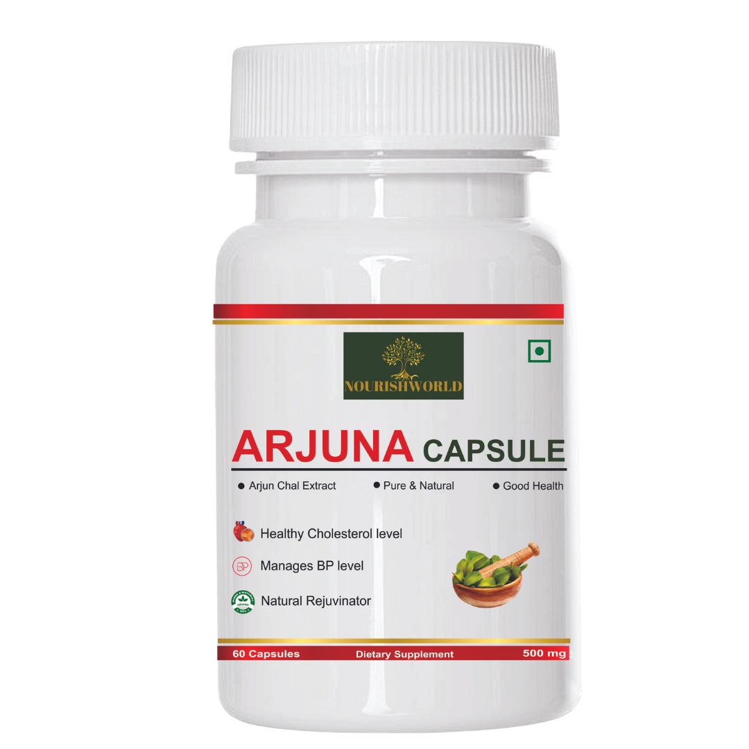 Arjuna Capsules 500mg Capsules | Arjun chal extract | Natural | Supports Heart Health | Manages Cholesterol Level