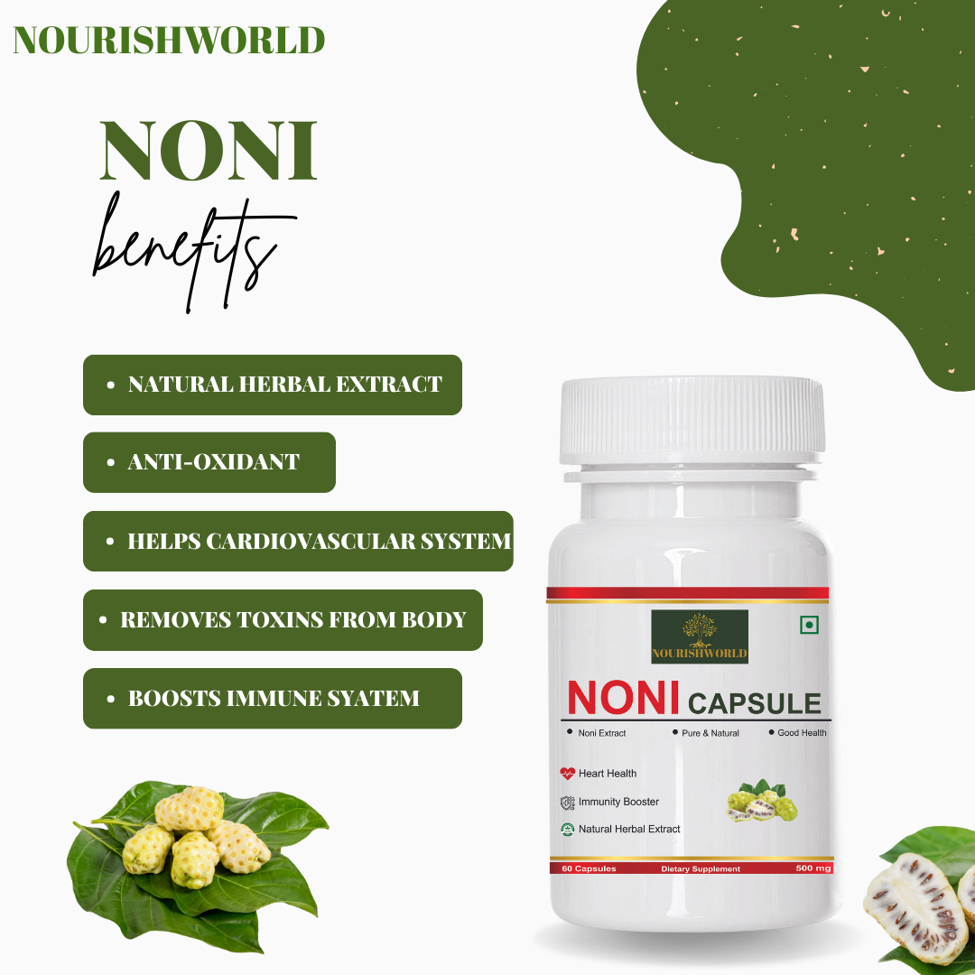 NOURISHWORLD INC | Noni Fruit Capsule Best Immune Booster - Full of Antioxidants - Pure Noni Fruit Capsule 500mg (Combo Pack)