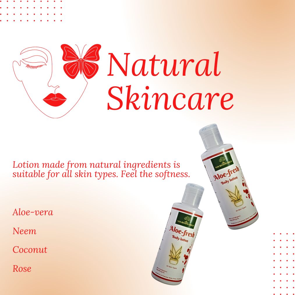 NOURISHWORLD | Aloe Fresh Hydrating Body Lotion Daily Skin Moisturizer for Dry Skin | Lotion for Non-Greasy