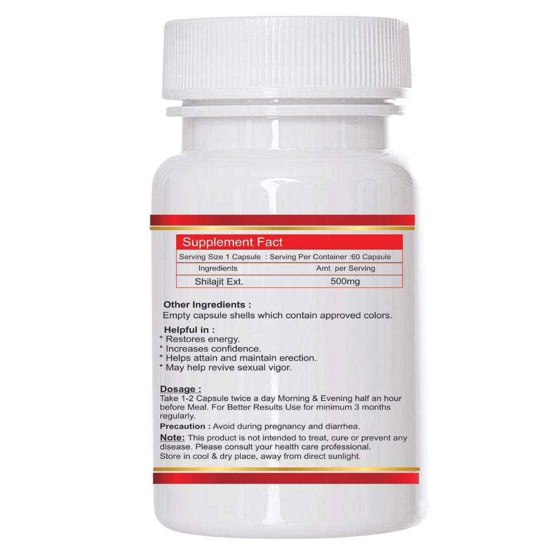 NOURISHWORLD | Shilajit Ayurvedic Capsules | Pure Shilajit With Antifatigue , Anti Inflammatory Benefits | For Vigour & Strength | Immunity Booster