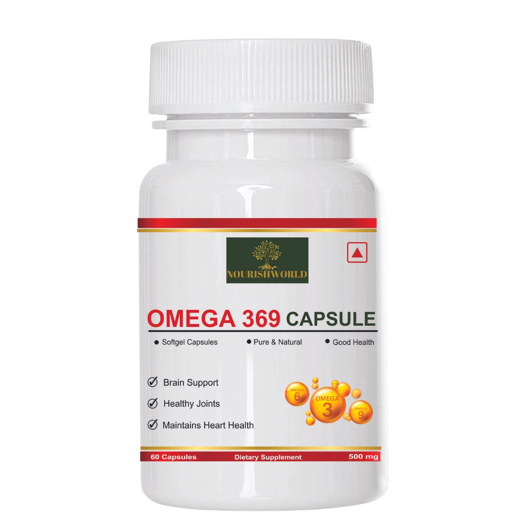 NOURISHWORLD | Omega 3 Capsules ,Flaxseed Capsules,Omega 3 6 9 Capsules For Men & Women | Omega 369 Supplement For Heart, Skin
