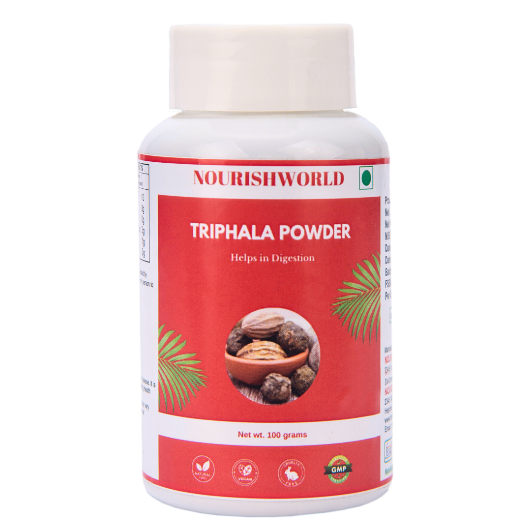 NOURISHWORLD | Triphala Churna 100gm | Helps Relieve Constipation | Quick Acidity & Gas Relief