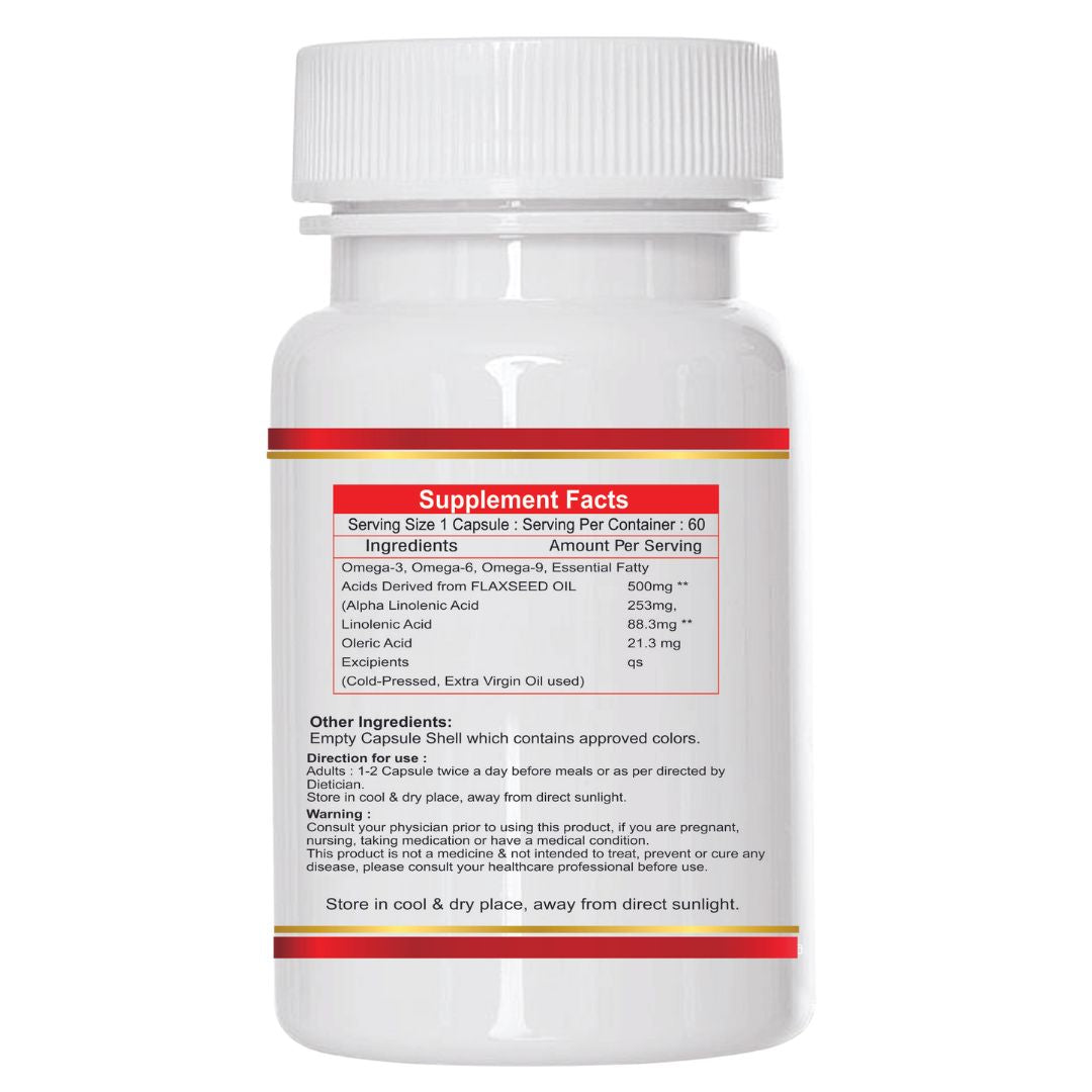 NOURISHWORLD | Omega 3 Capsules ,Flaxseed Capsules,Omega 3 6 9 Capsules For Men & Women | Omega 369 Supplement For Heart, Skin