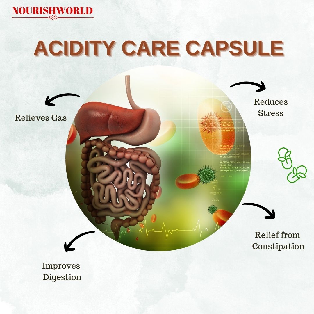 NOURISHWORLD | Ayurvedic Supplement for relief constipation, Natural herbs to Improve better disgetion, relief from Acidity, Constipation and Gas| 60Capsule