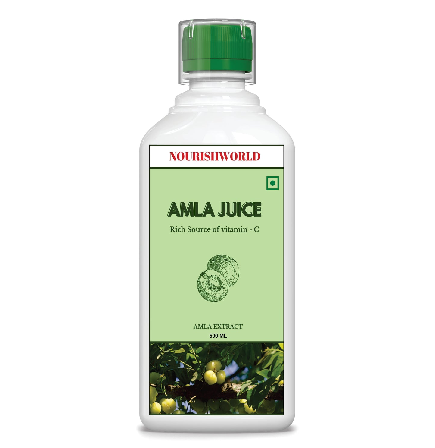 NOURISHWORLD Amla Juice 500ml Suitable for healthy Hair & Skin Detox juice for weight loss Natural Source of Vitamin C Organic & Natural Juice Made With Cold Pressed Amla