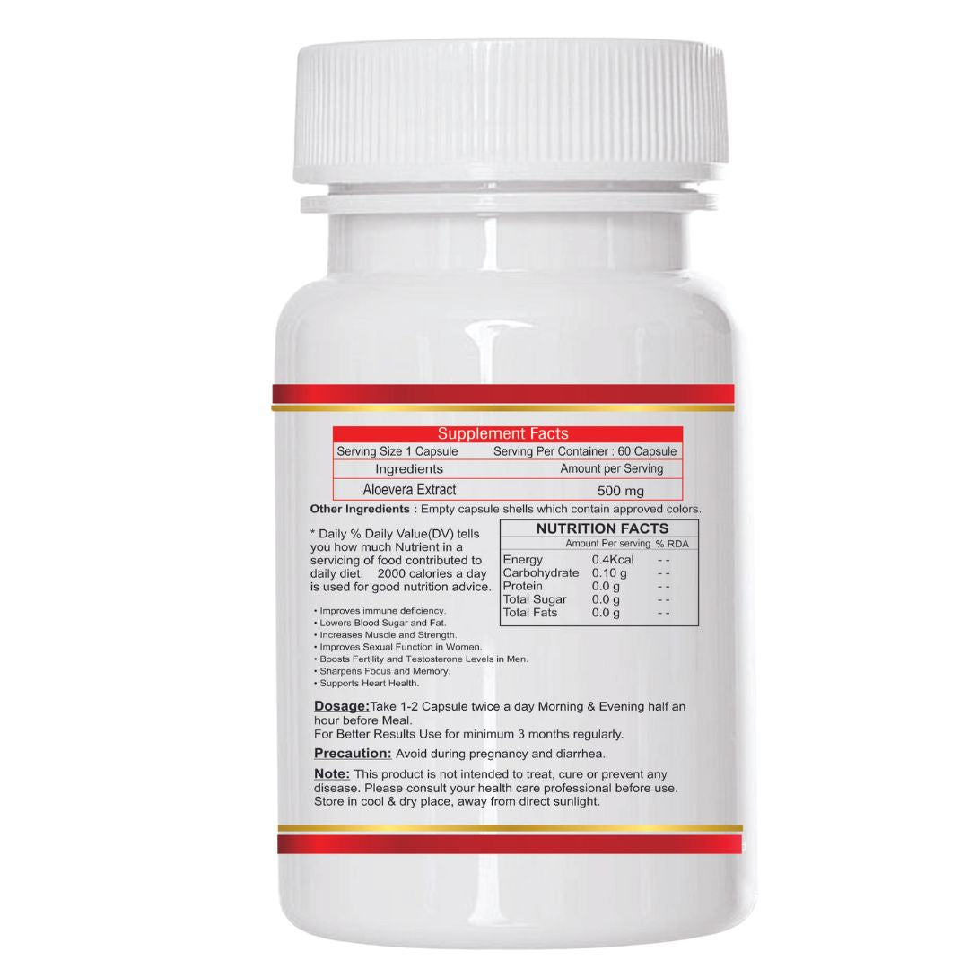 NOURISHWORLD | Aloe Vera Multipurpose Capsules for Skin and Hair Care, Boosts Immunity & Aids Digestion